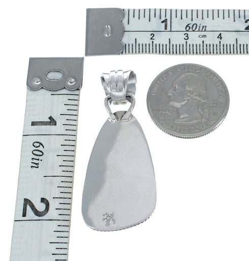 Native American Authentic Turquoise Sterling Silver Pendant JX126675