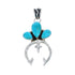 Native American Authentic Turquoise Naja Sterling Silver Pendant JX126686