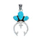Native American Authentic Turquoise Naja Sterling Silver Pendant JX126688