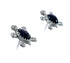 Zuni Onyx And Sterling Silver Turtle Post Earrings JX126826