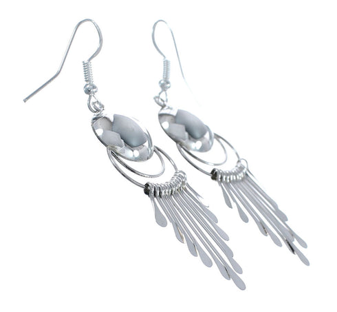 Native American Genuine Sterling Silver Hook Dangle Earrings AX126172