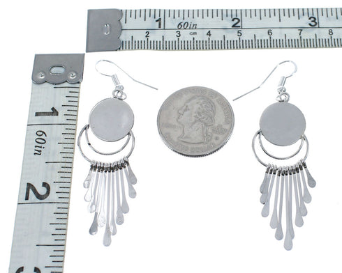 Native American Genuine Sterling Silver Hook Dangle Earrings AX126172