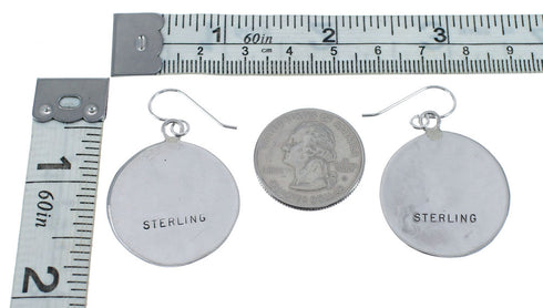 Native American Navajo Multicolor Sterling Silver Eagle Hook Dangle Earrings AX126176