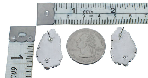 Native American Sterling Silver Turquoise Post Earrings AX126168