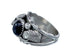 Scalloped Leaf Onyx Native American Sterling Silver Ring Size 10-1/2 JX126939