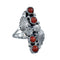 Native American Navajo Coral Sterling Silver Leaf Ring Size 6-1/2 JX126950