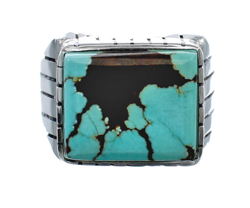 Native American Sterling Silver And Turquoise Ring Size 8-1/2 JX126931
