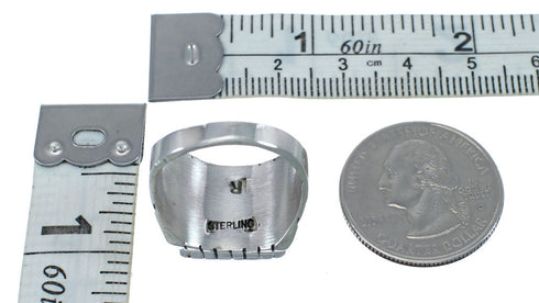 Native American Sterling Silver And Turquoise Ring Size 8-1/2 JX126931