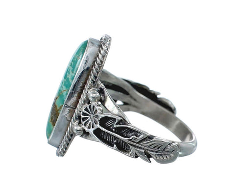 Native American Turquoise Sterling Silver Ring Size 7-1/2 AX126985