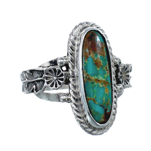 Native American Turquoise Sterling Silver Ring Size 6-1/4 AX126988