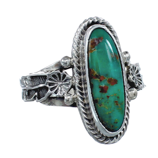 Native American Turquoise Sterling Silver Ring Size 6-1/2 AX126990