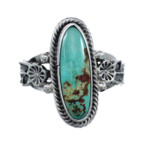Native American Turquoise Sterling Silver Ring Size 6-1/2 AX126993