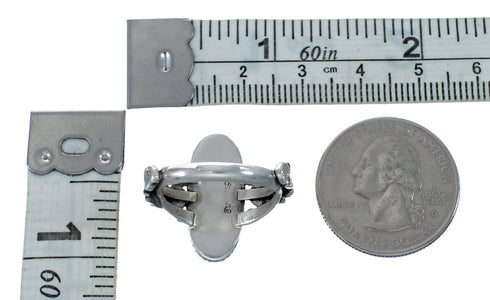 Native American Turquoise Sterling Silver Ring Size 6-1/2 AX126993