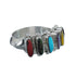 Native American Zuni Sterling Silver Multicolor Needlepoint Ring Size 7 AX126948