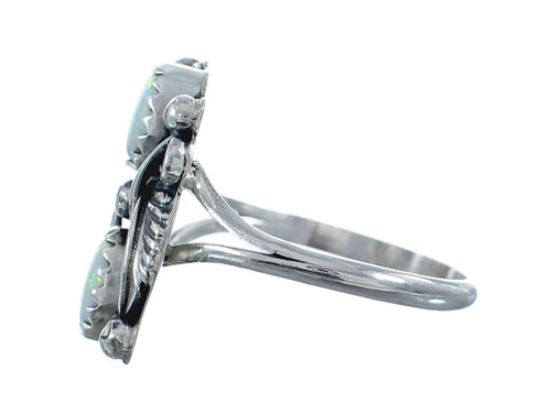 Sterling Silver Leaf Navajo Opal Ring Size 7-3/4 AX126973