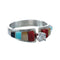 Authentic Sterling Silver Multicolor Inlay CZ Zuni Ring Size 8-1/2 AX126953
