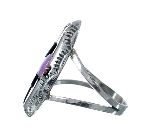 Navajo Sterling Silver Pink Opal Ring Size 6-3/4 AX126962