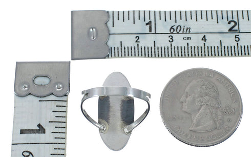 Navajo Sterling Silver Pink Opal Ring Size 6-3/4 AX126962