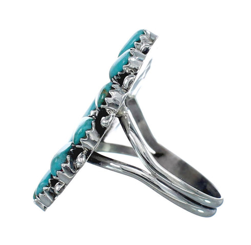 Native American Turquoise Sterling Silver Ring Size 6-1/4 AX126928