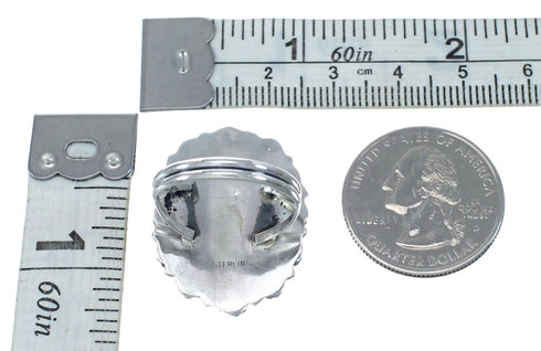 Native American Turquoise Sterling Silver Ring Size 8-1/4 AX126938