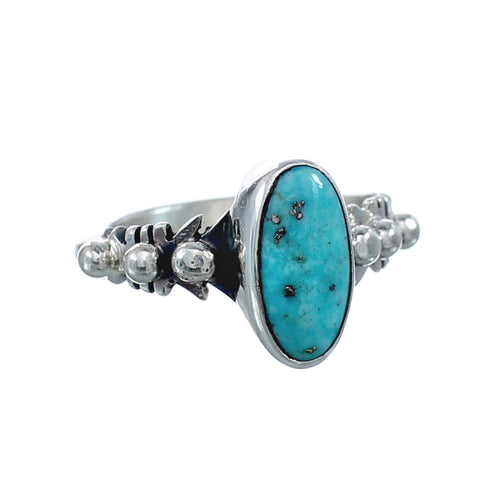 Native American Turquoise Genuine Sterling Silver Navajo Ring Size 5-3/4 AX126915