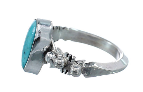Native American Turquoise Genuine Sterling Silver Navajo Ring Size 5-3/4 AX126915