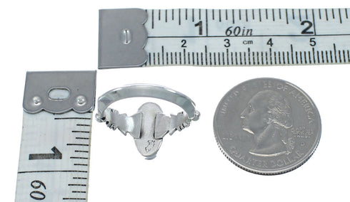 Native American Turquoise Genuine Sterling Silver Navajo Ring Size 5-3/4 AX126915