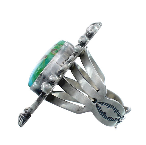 Native American Genuine Sterling Silver And Turquoise Ring Size 8-3/4 AX126906