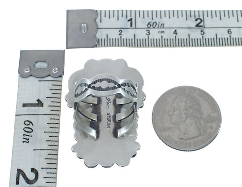 Native American Genuine Sterling Silver And Turquoise Ring Size 8-3/4 AX126906