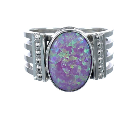 Pink Opal Sterling Silver Native American Ring Size 9 AX126228
