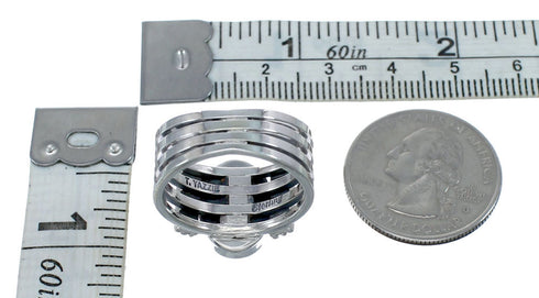 Pink Opal Sterling Silver Native American Ring Size 9 AX126228