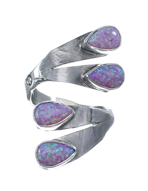 Pink Opal Sterling Silver Navajo Adjustable Ring Size 6, 7, 8 AX126230
