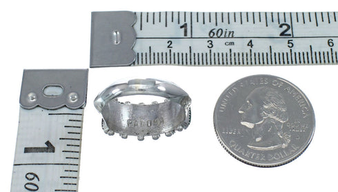 Native American Zuni Sterling Silver Multicolor Needlepoint Ring Size 7-1/4 AX126198