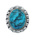 Native American Sterling Silver Turquoise Hand Crafted Ring Size 8-3/4 AX126249