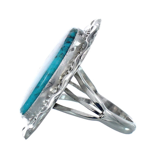Native American Sterling Silver Turquoise Hand Crafted Ring Size 8-3/4 AX126249