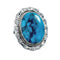 Native American Sterling Silver Turquoise Hand Crafted Ring Size 6-1/2 AX126251