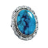 Native American Sterling Silver Turquoise Hand Crafted Ring Size 6-1/2 AX126251
