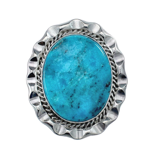 Native American Sterling Silver Turquoise Hand Crafted Ring Size 6 AX126252