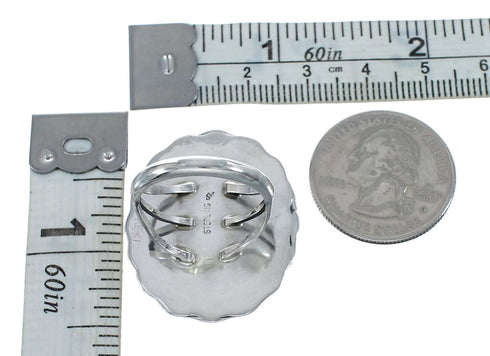 Native American Sterling Silver Turquoise Hand Crafted Ring Size 5-3/4 AX126253