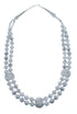 Native American Howlite Sterling Silver 2-Strand Bead Necklace JX126238