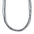 Hand Strung Liquid Silver 4-Strand Onyx Necklace JX126256