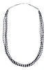 Hand Strung Liquid Silver 4-Strand Onyx Necklace JX126256