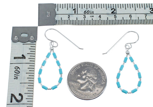 Turquoise Liquid Sterling Silver Hook Dangle Earrings JX126260