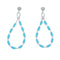 Turquoise Liquid Sterling Silver Post Dangle Earrings JX126261