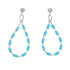Turquoise Liquid Sterling Silver Post Dangle Earrings JX126261