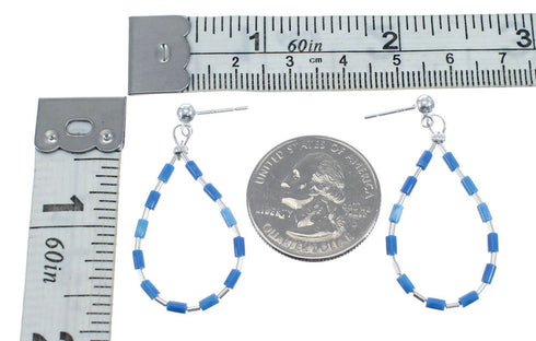 Man Made Denim Lapis Liquid Sterling Silver Post Dangle Earrings JX126771