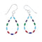 Sterling Silver Multicolor Bead Hook Dangle Earrings JX126781
