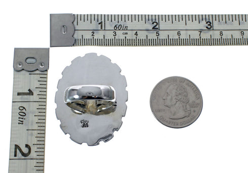 Native American Sterling Silver And Turquoise Ring Size 7-3/4 AX127078