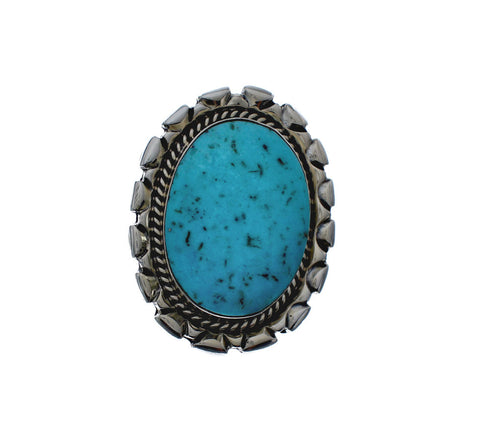 Native American Sterling Silver And Turquoise Ring Size 8 AX127079