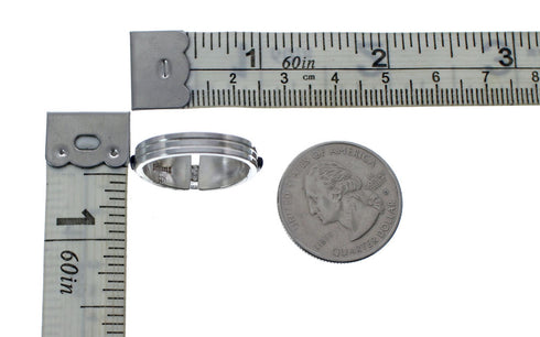 Genuine Sterling Silver Multicolor Inlay Cubic Zirconia Zuni Jewelry Ring Size 7-1/4 AX127103